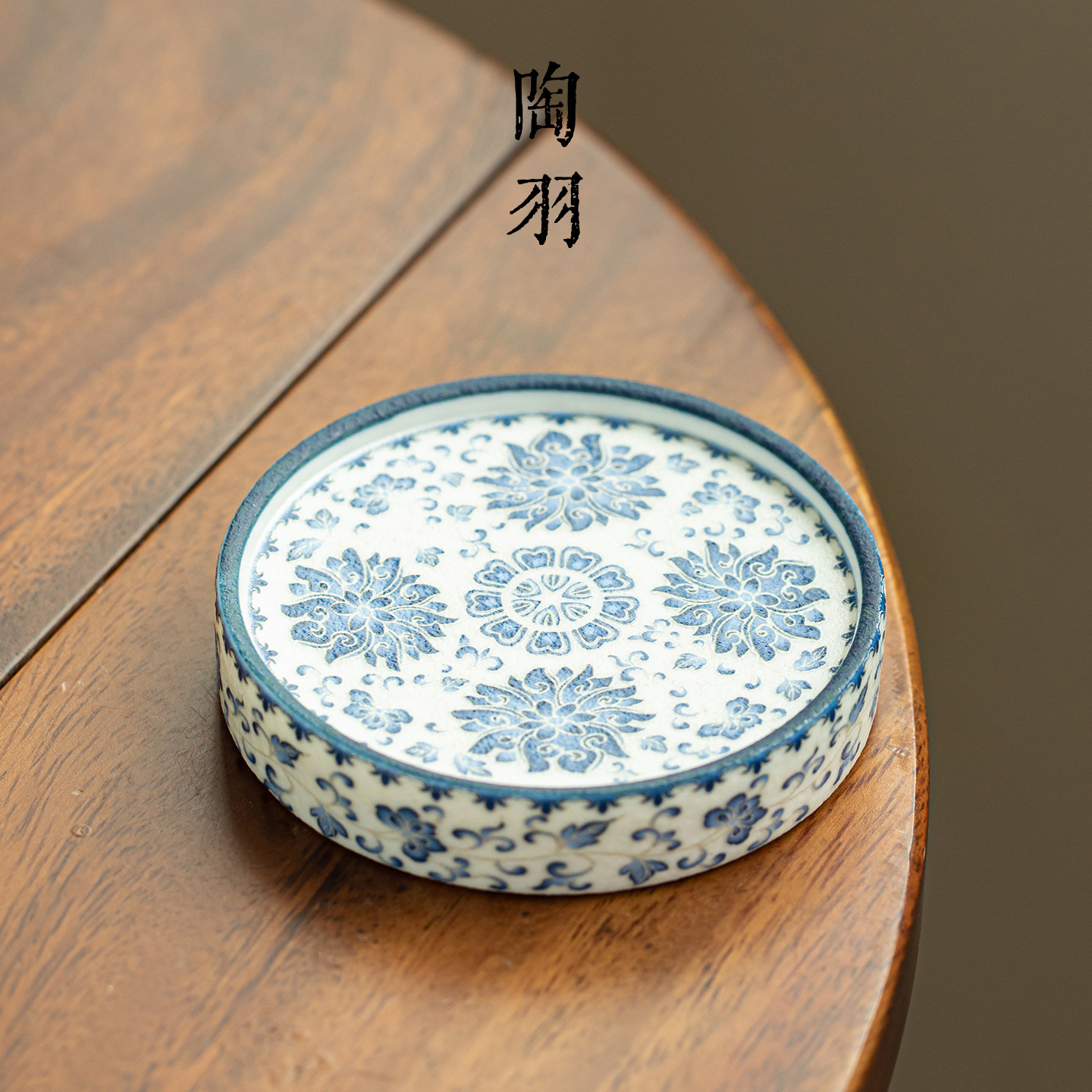 岩矿白砾华银莲圆满盖置家用陶瓷茶盖置新中式高档功夫茶具配件