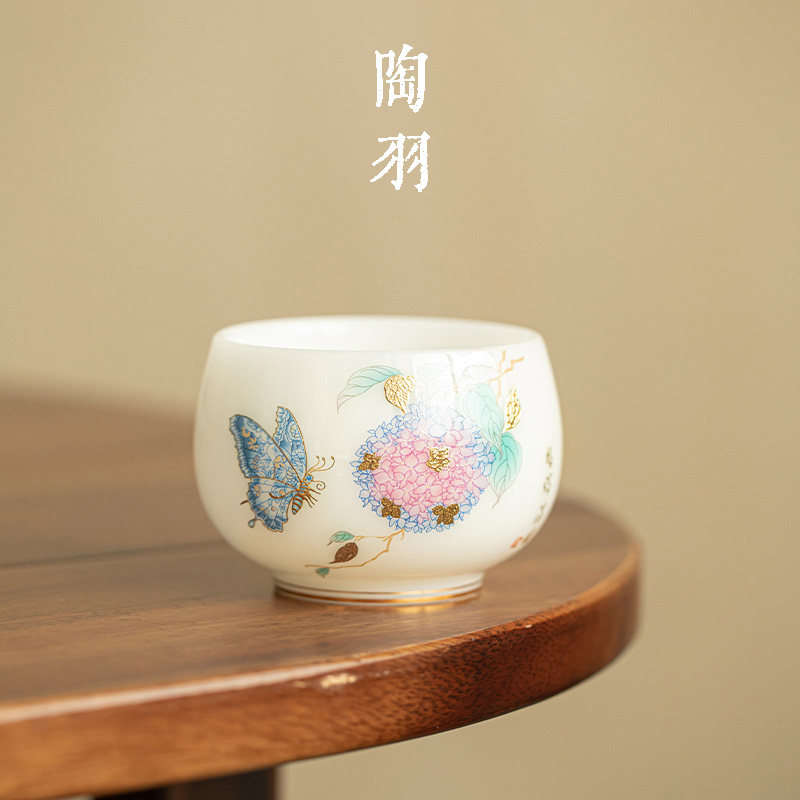 璞玉冰种绣球花大罗汉杯陶瓷茶杯主人杯高颜值男女品茗杯功夫茶具,餐饮具,茶杯,淘宝优惠券,粉丝福利购,淘宝优惠卷