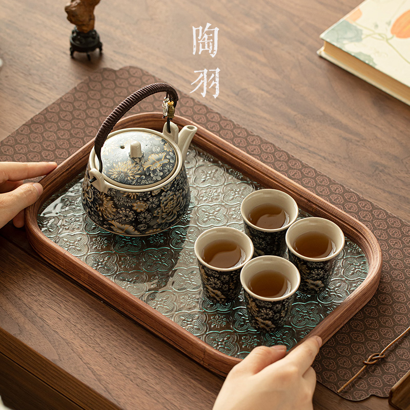 万花牡丹提梁壶一壶四杯