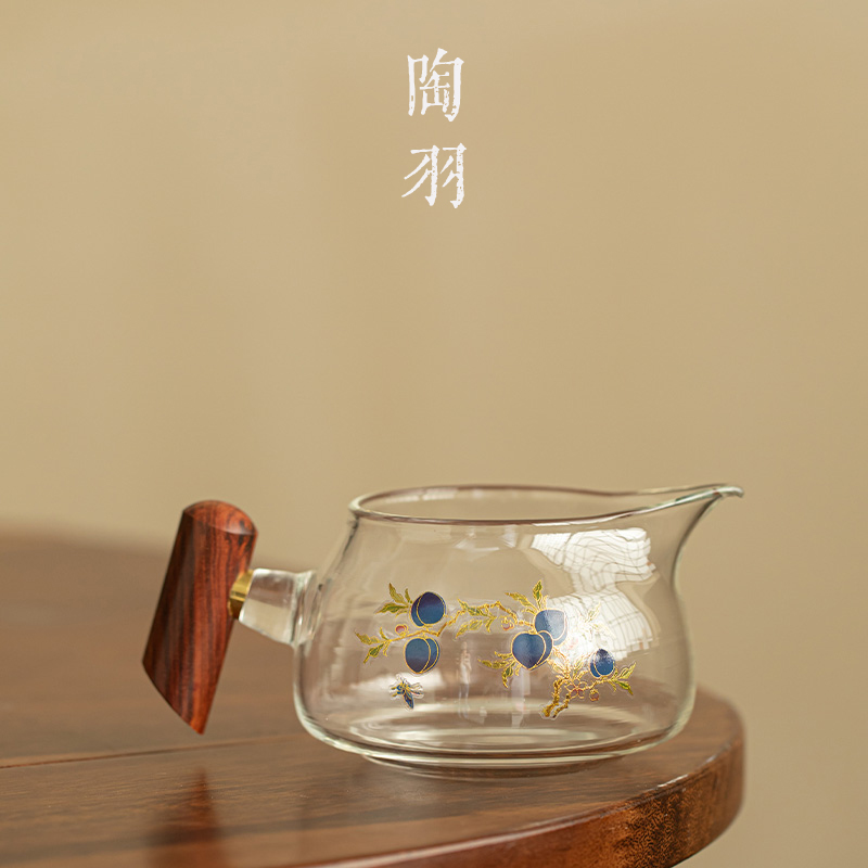 九桃木雀玻璃公道杯加厚耐高温茶海分茶器家用茶滤功夫茶道配件
