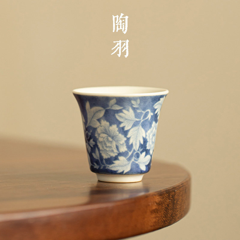 蘇打釉牡丹花主人杯功夫茶具