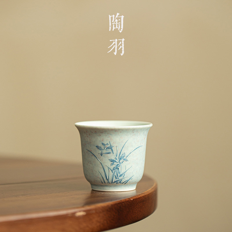 苏打烧冰姿雪兰守心杯陶瓷茶杯家用防烫主人杯功夫茶具品茗杯单杯