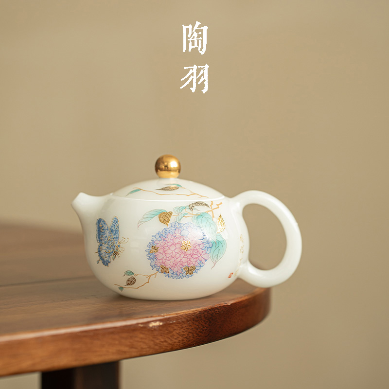 璞玉冰种绣球花西施壶家用