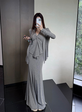 MaxMooroe温柔乡#高级感法式清冷感套装三件套女秋上衣外套半身裙