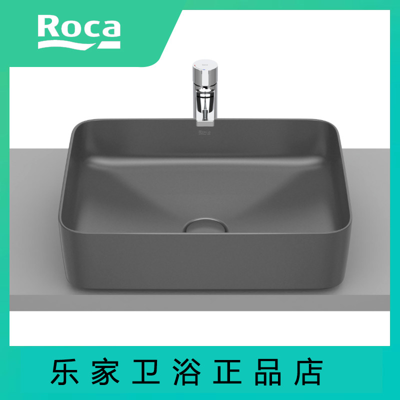 ROCA乐家 英佩拉方形黑色碗盆327530640进口台上薄瓷艺术盆无孔