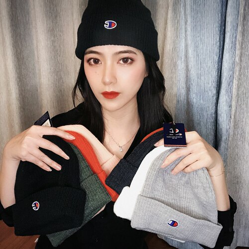 Champion冷帽经典刺绣标彩色小LOGO男女保暖针织毛线帽子