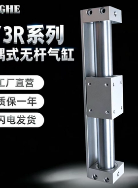 SMC型磁耦式无杆气缸CY1RG/CY3R10/15/20/25/32/40/50/63-100-200
