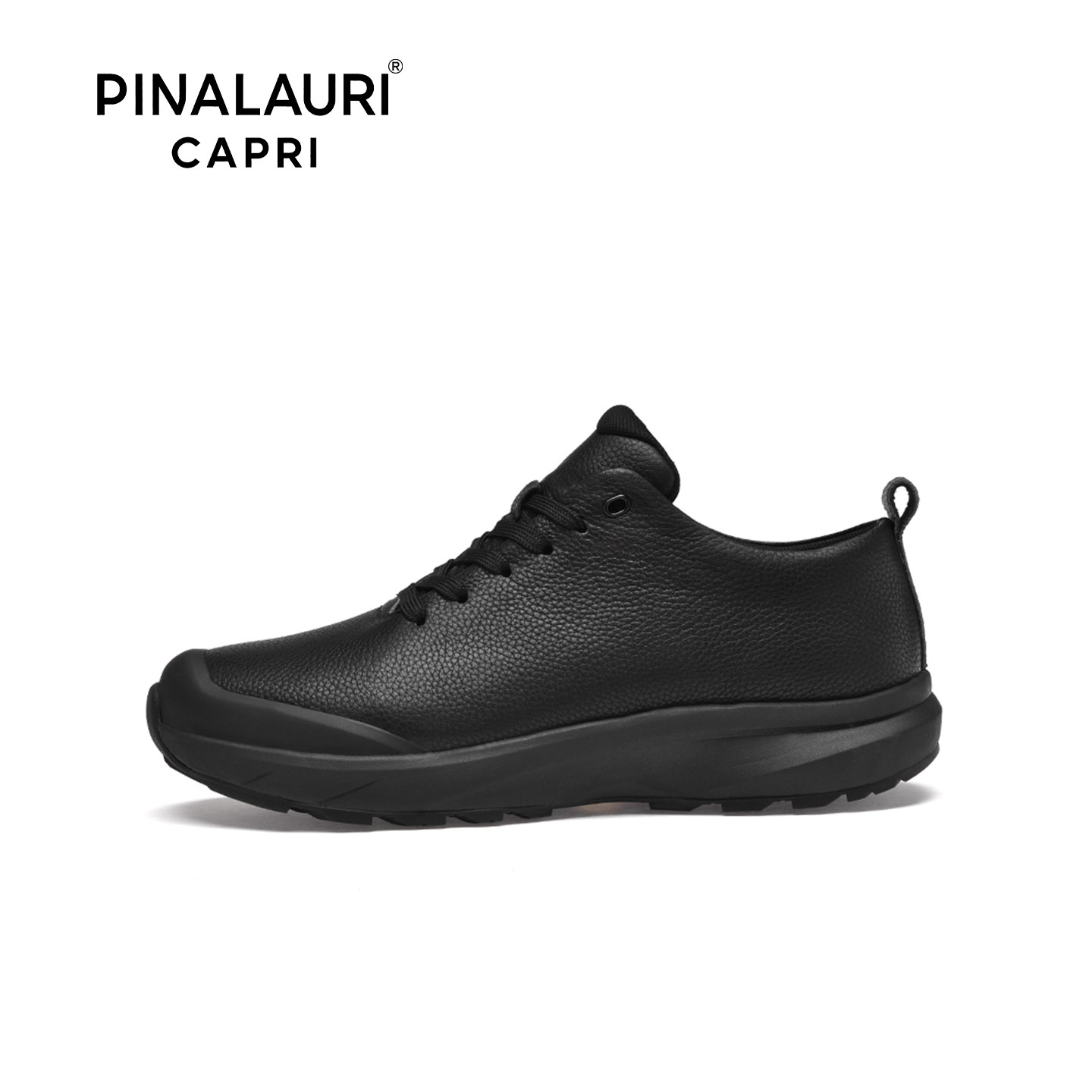 意大利PIALAURI CAPRI头层牛皮男鞋真皮休闲皮鞋黑色运动鞋男士