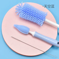 Синий комплект, ершик для бутылочки, 3 предмета