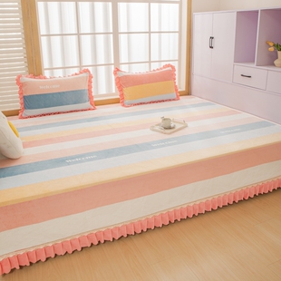 加绒榻榻米床盖牛奶绒大炕垫子加厚3米尺寸床罩农村土坑防滑垫子