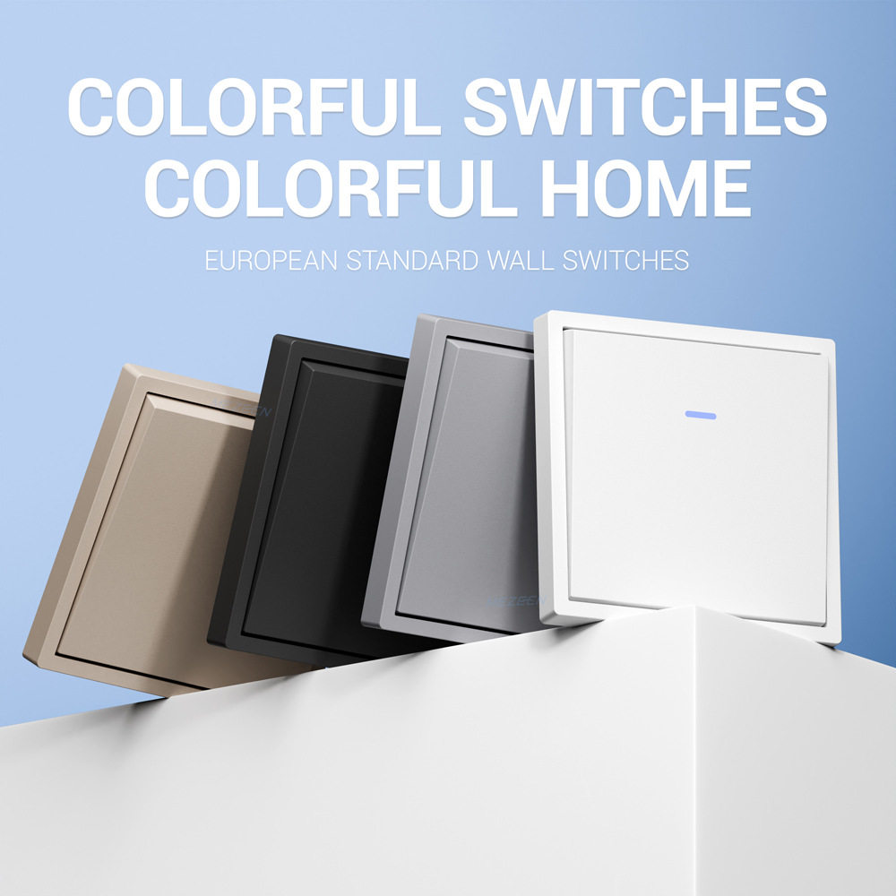 欧标墙壁开关Z系列PC大板欧规欧式一开单控双控开关带led指示灯ce