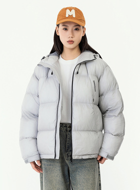 MANNSTU 2025冬季石墨烯保暖锁温连帽棉服女情侣装连帽面包服棉衣