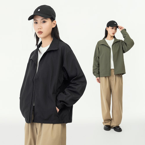 MANNSTU 2026春季新款中性休闲宽松教练夹克男情侣装翻领外套女