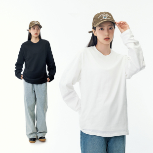 中性风纯色内搭白色百搭打底衫 MANNSTU 圆领T恤女 日系长袖 男 春季