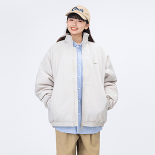 日系简约刺绣立领夹克女复古休闲宽松短外套 新款 MANNSTU 2026春季