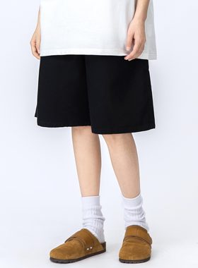 MANNSTU 夏季日系街头潮流宽松直筒休闲短裤女 中性薄款五分裤男