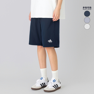 女中性松紧抽绳腰短裤 日系街头休闲纯色直筒五分裤 男 夏季 MANNSTU