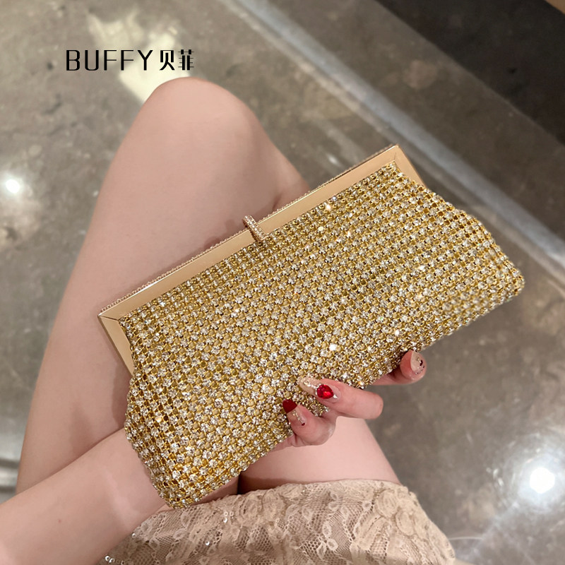 镶钻手拿包女晚宴小包包搭配穿旗袍的包晚礼服手包水钻带钻手提包