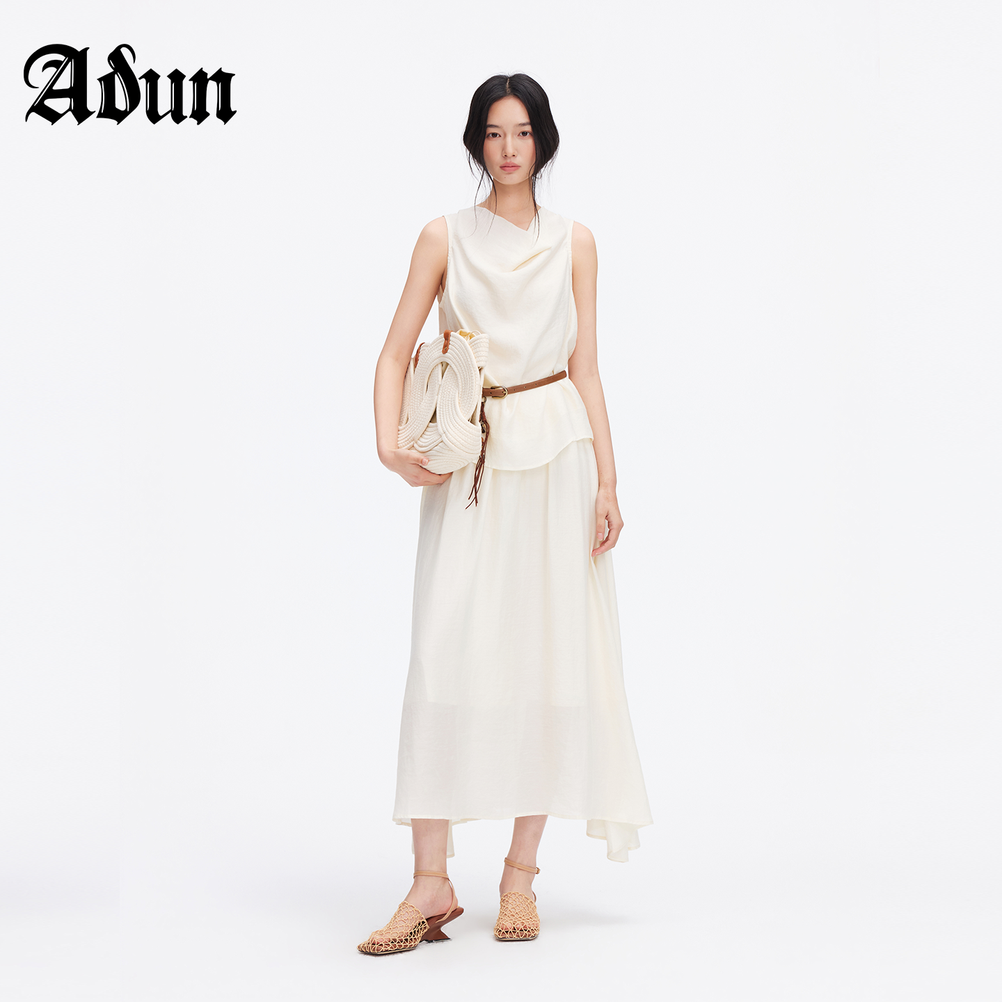 Abun【商场同款】2026年夏季新品温柔风两件套上衣半身裙气质通勤