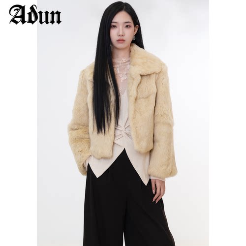 Abun【商场同款】2025年冬季新品温柔风宽松保暖短款外套