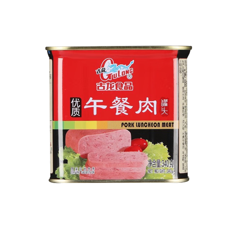 古龙优质午餐肉罐头340g*6罐家庭囤货熟食涮火锅泡面长期储备食品