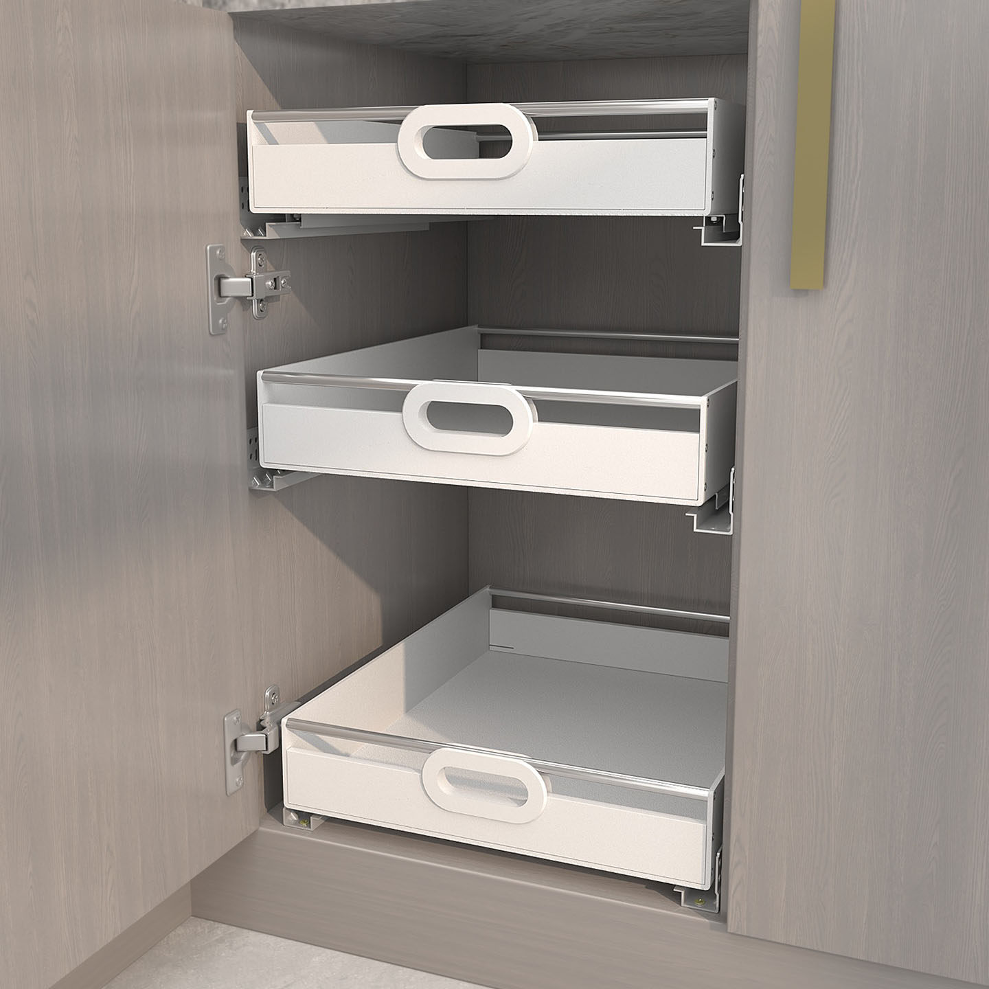 新款自制家用厨房橱柜子深柜拉篮带不锈钢杆带轨道抽屉托盘储物盒,收纳整理,收纳箱,淘宝优惠券,粉丝福利购,淘宝优惠卷