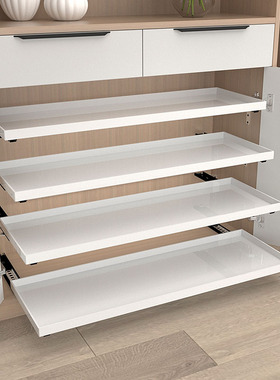 自制矮款白色衣服鞋柜子改造分层收纳抽屉储物托盘带轨道拉篮制作