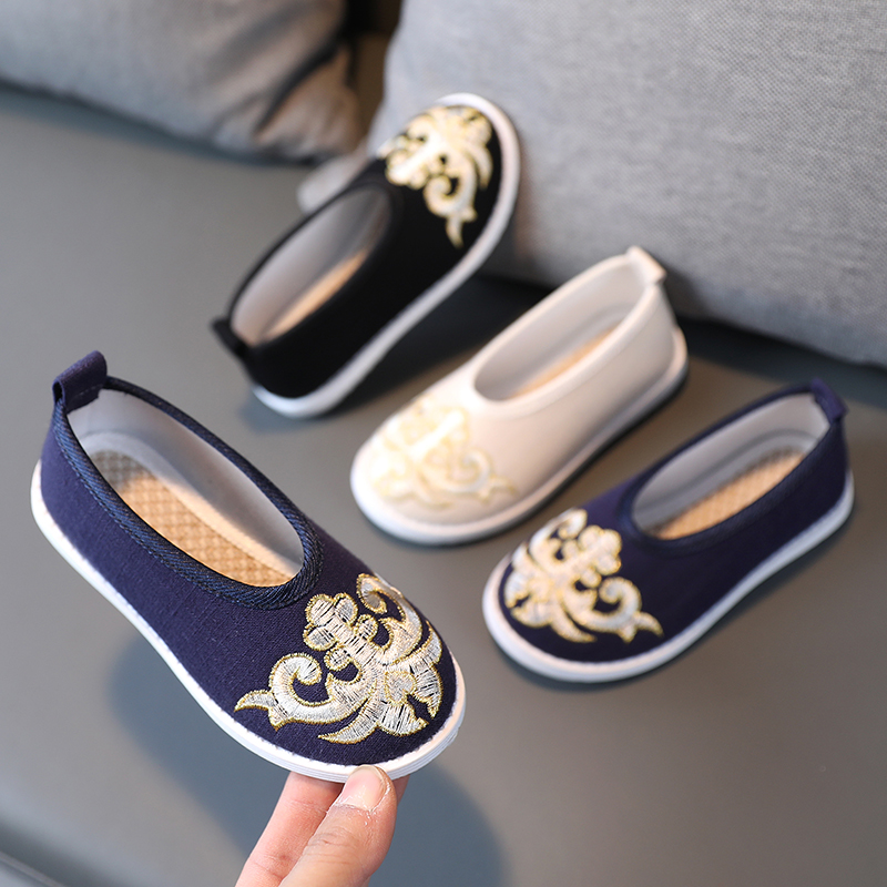 儿童绣花鞋女童汉服鞋宝宝布鞋