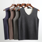 秋冬加绒无痕德绒保暖背心男士 加厚内穿坎肩棉马甲发热无袖 t恤