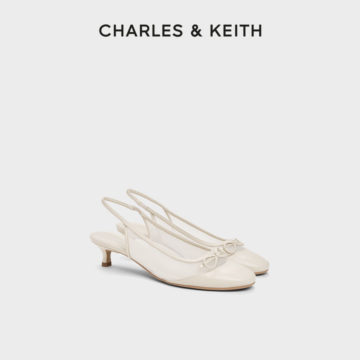 CHARLES&KEITH26春新款CK1-60920418网纱蝴蝶结低跟包头凉鞋单鞋,女鞋,时装凉鞋,淘宝优惠券,粉丝福利购,淘宝优惠卷