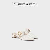 60580278一字带尖头粗跟穆勒拖鞋 CHARLES&KEITH秋冬女鞋 CK1 外穿