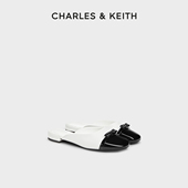 70381057拼色蝴蝶结平底穆勒拖鞋 CHARLES&KEITH秋冬女鞋 CK1 女