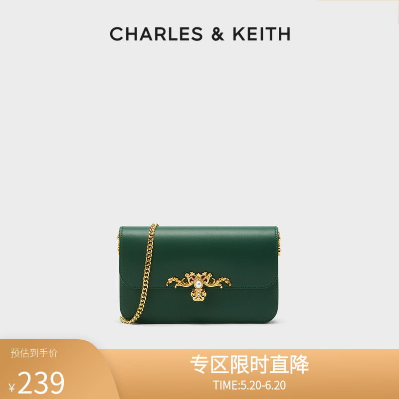 CHARLES&KEITH春夏女包CK2-70681053巴洛克金属链条