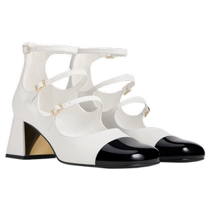 CHARLES&KEITH24秋季新款CK1-60361531复古高帮镂空粗跟玛丽珍鞋