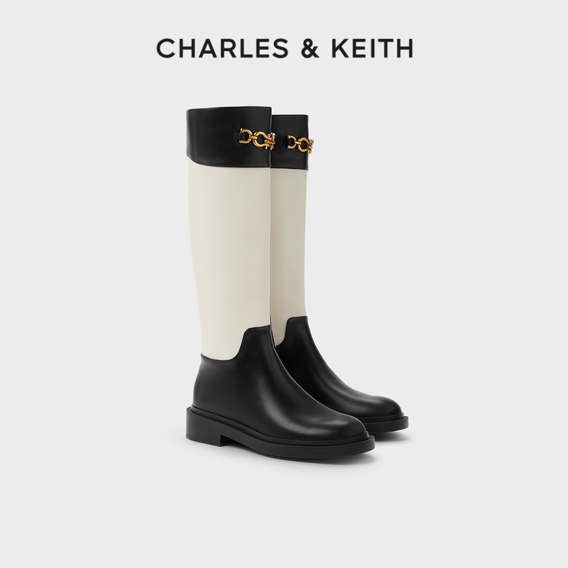 CHARLES＆KEITH高筒靴复古