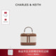 80701625 CHARLES&KEITH26春新款 CK2 1帆布手提斜挎盒子包珠宝包
