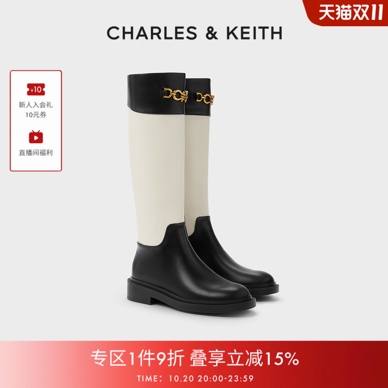 CHARLES＆KEITH高筒靴复古