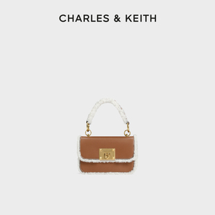 CHARLES&KEITH秋季 1拼接毛絨手提斜挎小方包女 50781528 女包CK2