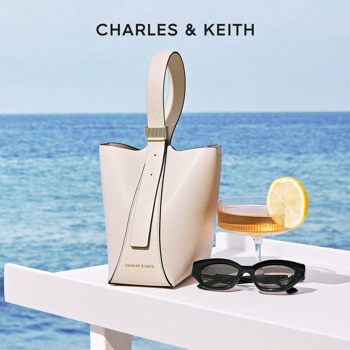 CHARLES&KEITH夏季女包CK2-10782671吸扣式托特包手提子母水桶包