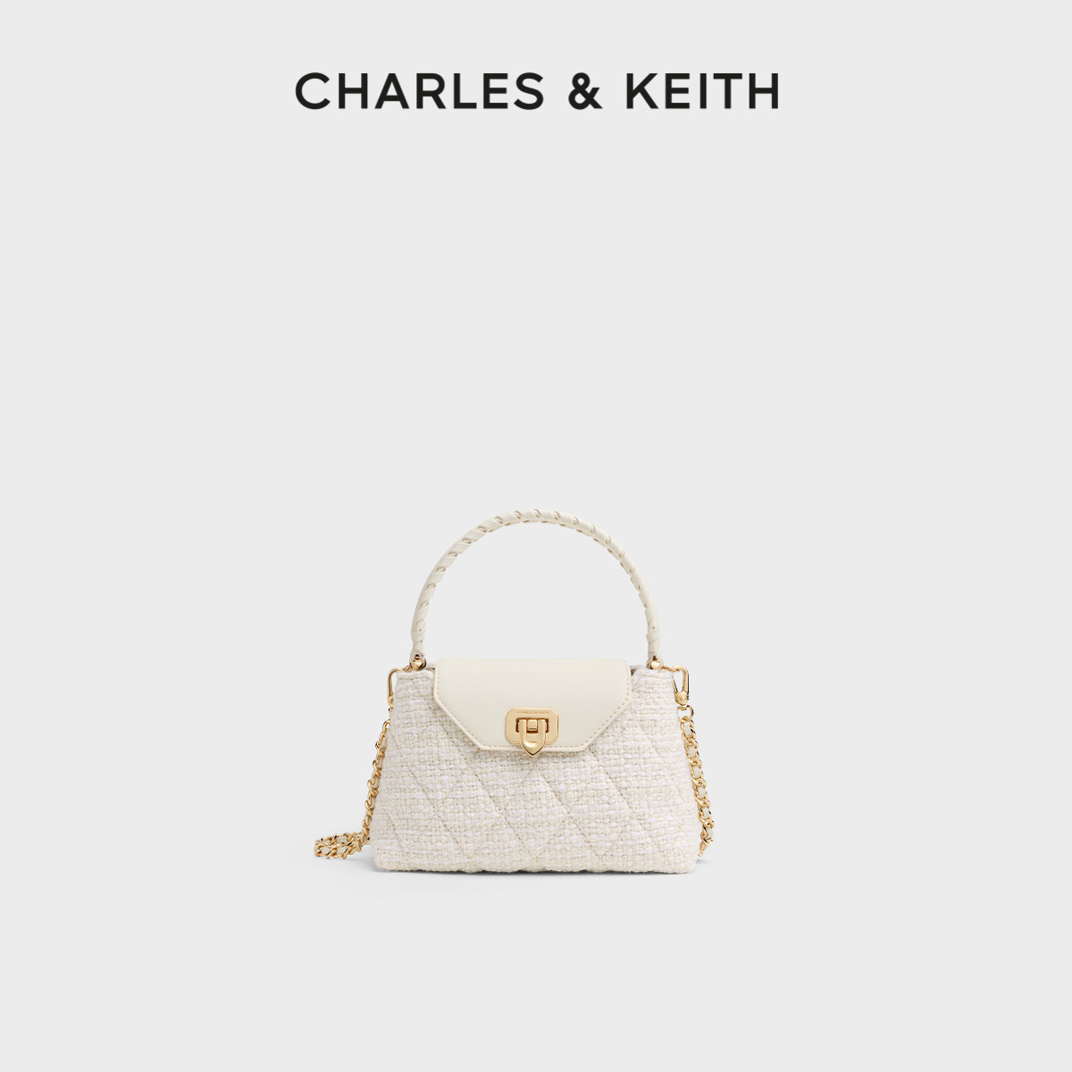 优雅凯莉包 粗花呢料 可斜挎