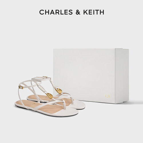真皮平底夹趾凉鞋CHARLES&KEITH