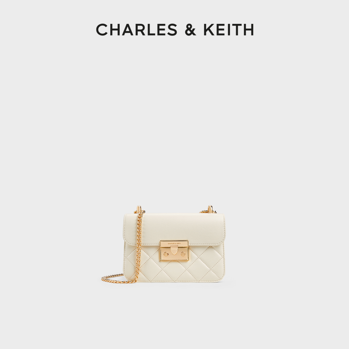 CHARLES&KEITH菱格链条小方包