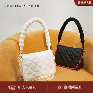 女包CK2 20151168女士幻宙菱格拉链腋下包 CHARLES＆KEITH春季