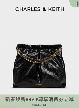 CHARLES＆KEITH秋女包CK2-40671449大容量单肩托特包流浪包婚包女