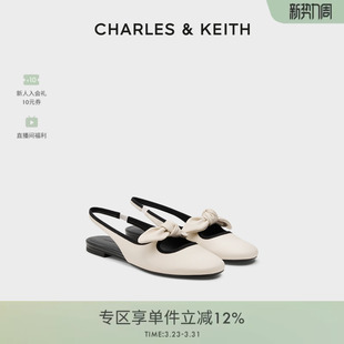 玛丽珍鞋 CHARLES＆KEITH春季 70580278圆头平底蝴蝶结凉鞋 CK1 女鞋