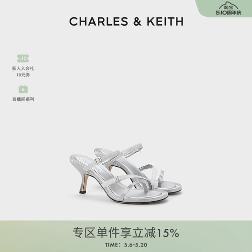 法式凉拖 高跟夹趾 缎带设计