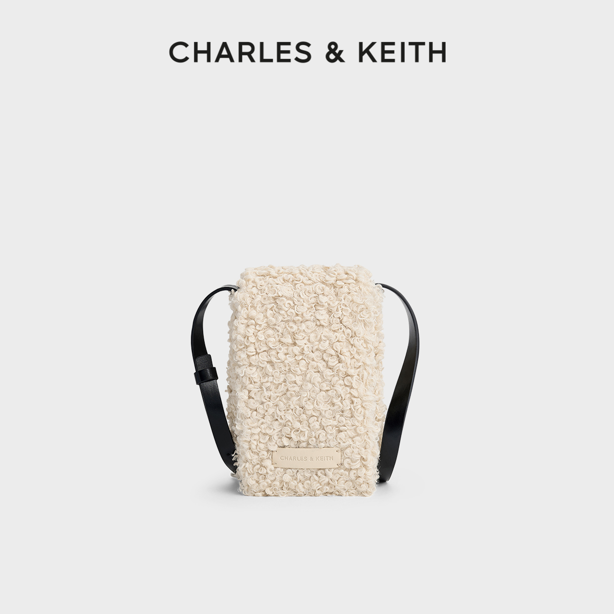 CHARLESKEITH毛绒斜挎手机包女包