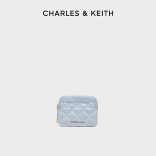 CK6 CHARLES&KEITH25秋新款 50681214菱格拉链卡包钱包迷你零钱包