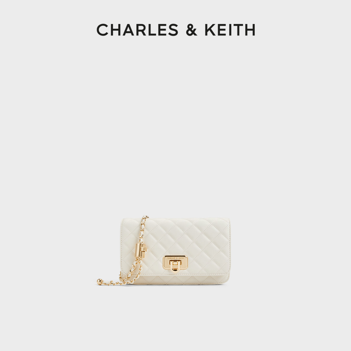 CHARLES&KEITH春女包CK2-70160131菱格链条单肩斜挎包小方包婚包 - 实物图