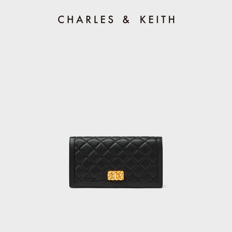 CHARLES＆KEITH女包CK6-70840448女士时尚菱格链条斜挎包钱包女包